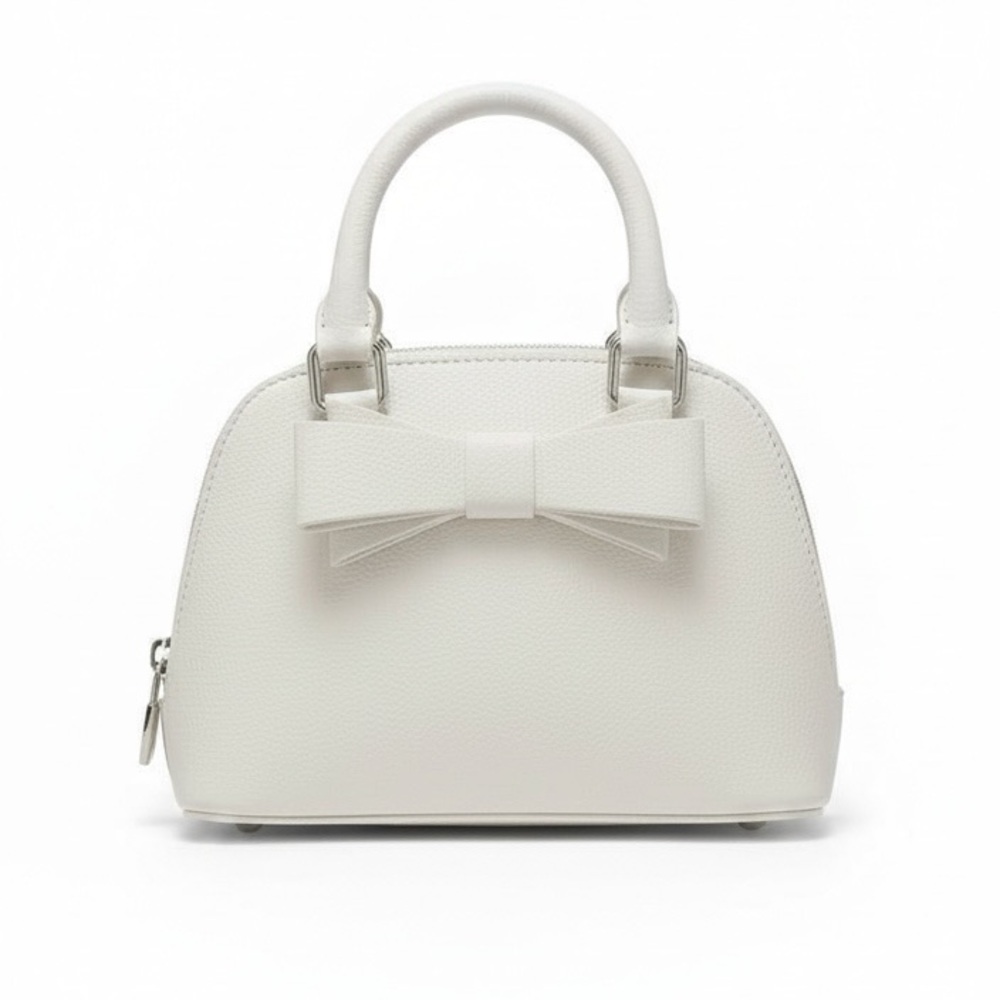 Betsey Johnson White Mini Bow Satchel Bag